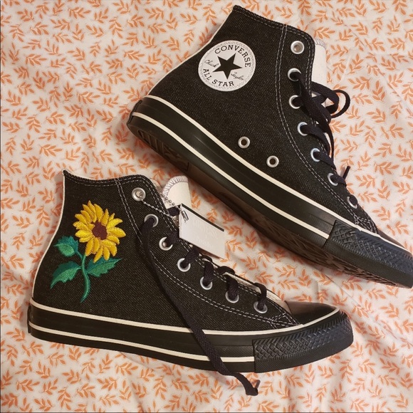 Converse Shoes - NWT Custom Sunflower Chucks